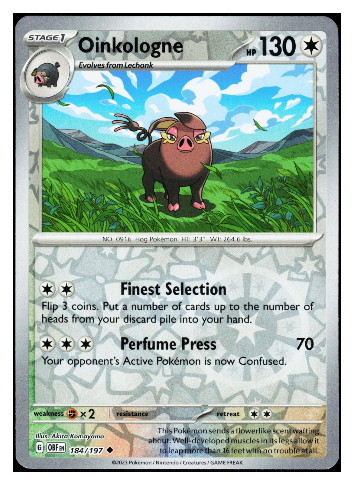 Pokemon Obsidian Flames Oinkologne 184/197 U Reverse Holo