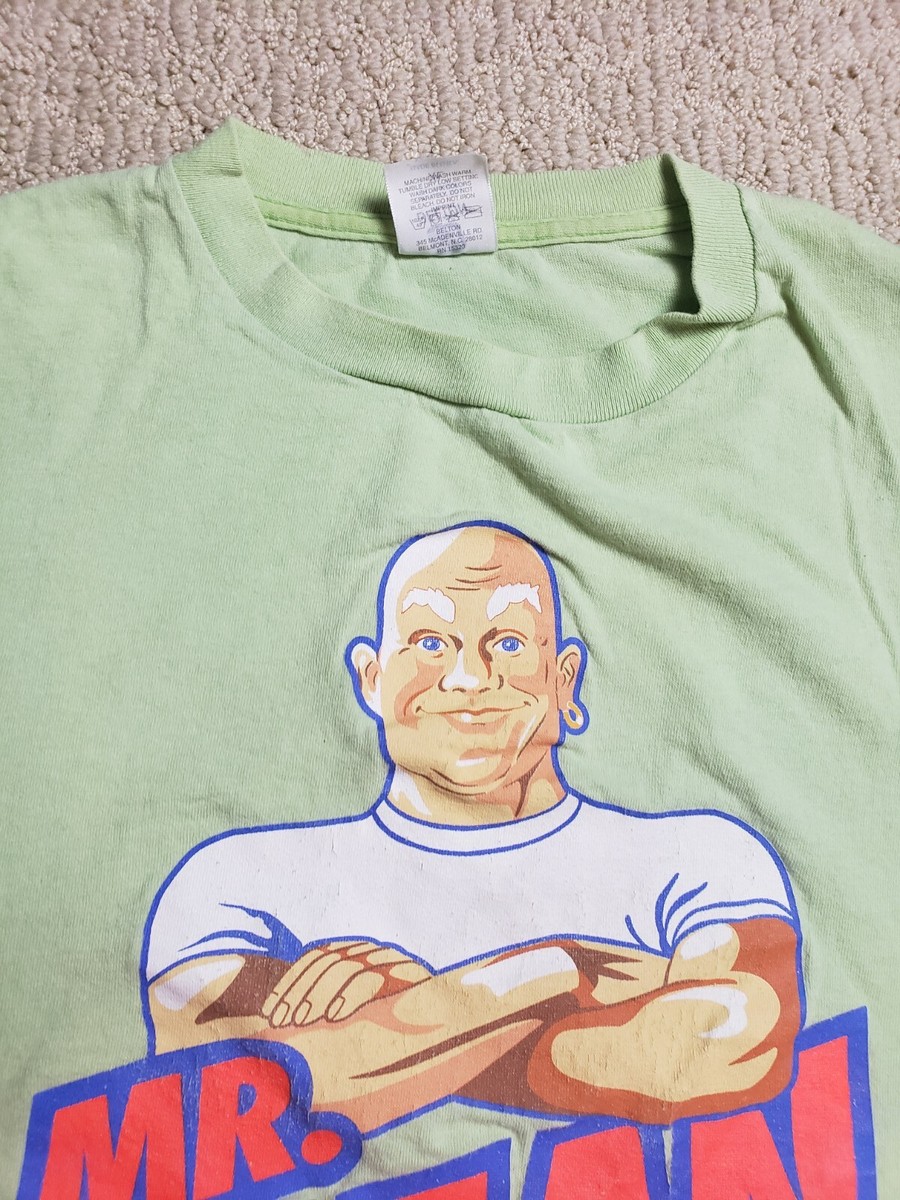 Vintage Belton Mr.Clean Graphic Print T-Shirt Size XL Green