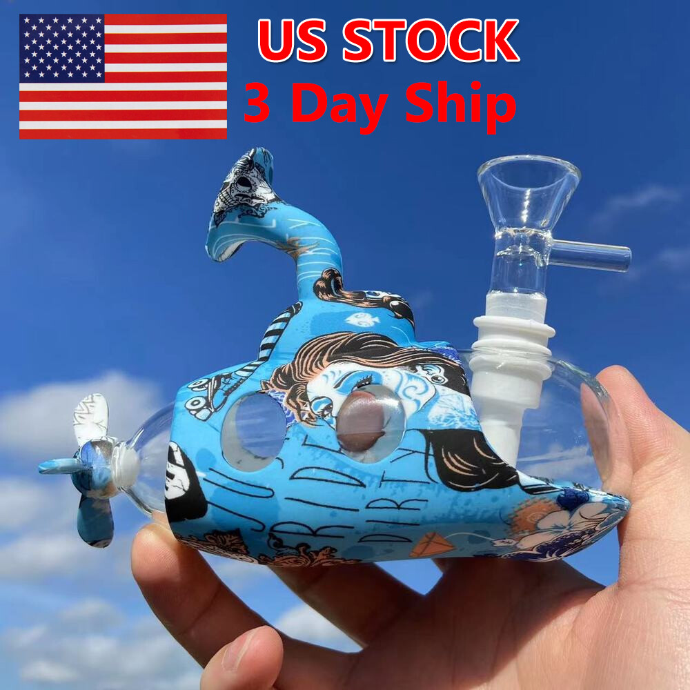 Hookah Glass Smoking Water Pipe Bong Shisha Pipe Submarine Bubbler w/Glass Bowl. Available Now for 12.34