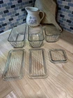 Anchor Hocking 1932 Vintage Design Ribbed Clear Glass Refrigerator SET OF 3