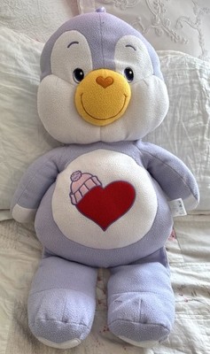 HTF Care Bears Cozy Heart Penguin Plush Toy Purple Jumbo Large Pillow 30  Y2K