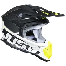 JUST1 J18 F 2206 HEXA BLACK YELLOW FLUO FIBER CROSS ENDURO HELMET SIZE M