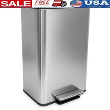 13 Gallon Step Trash Can W/ Quiet Close Lid Odor Filter Dorm Kitchen New