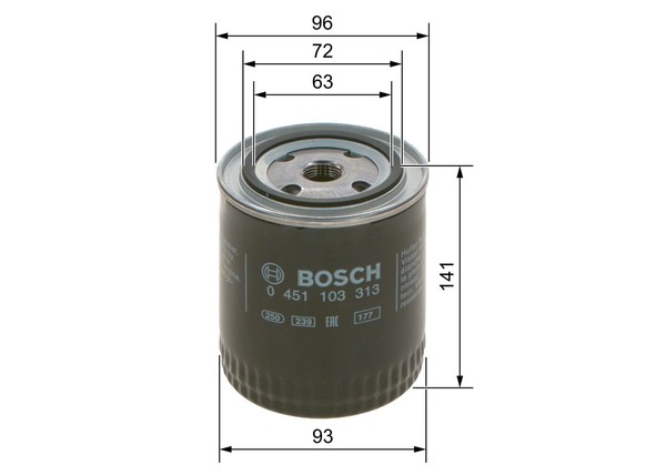 Bosch 0 451 103 313 ÖLfilter FüR Audi, Skoda, Vw, VW ( Svw )-image