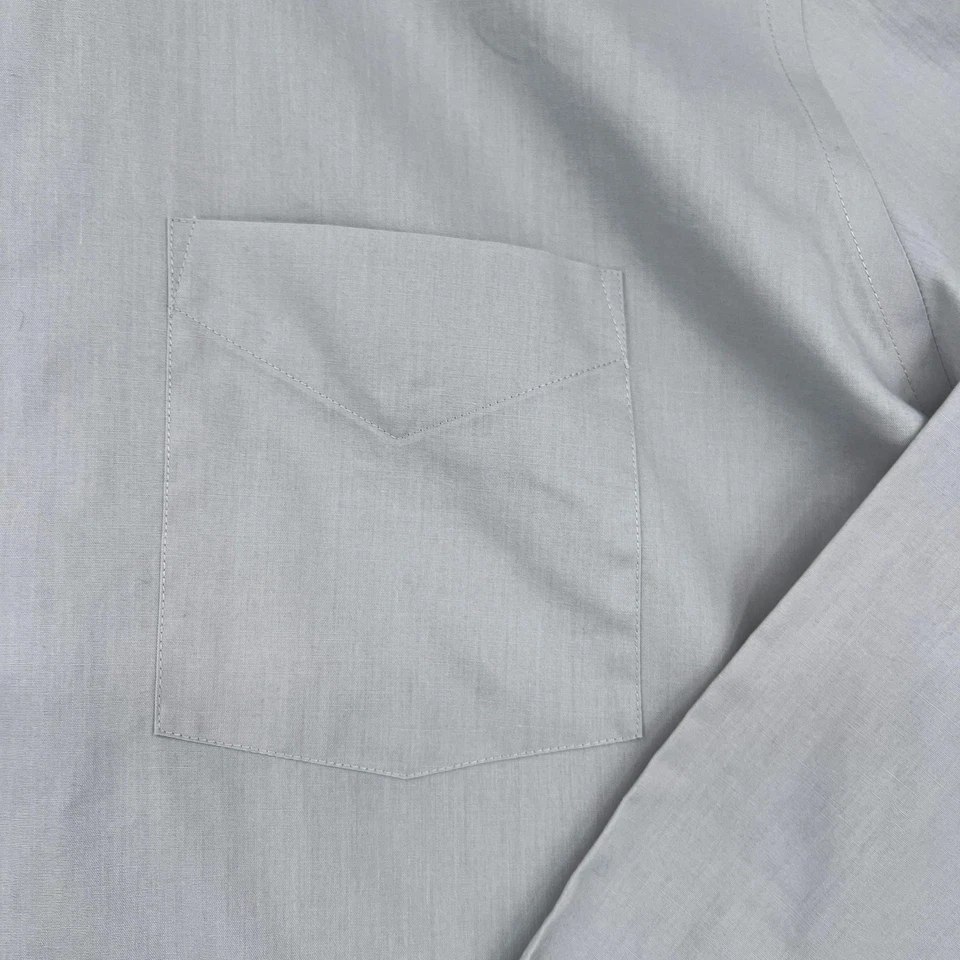 Stafford Button Up Shirt Mens 17.5 36-37 Gray Long Sleeve Cotton Blend Business - Image 4 of 4