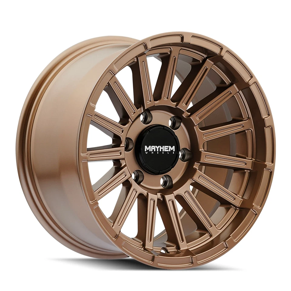 Juego 4 llantas 17" Mayhem Granite 17x9 6x135 0mm bronce satinado camión SUV Foto 2 de 4