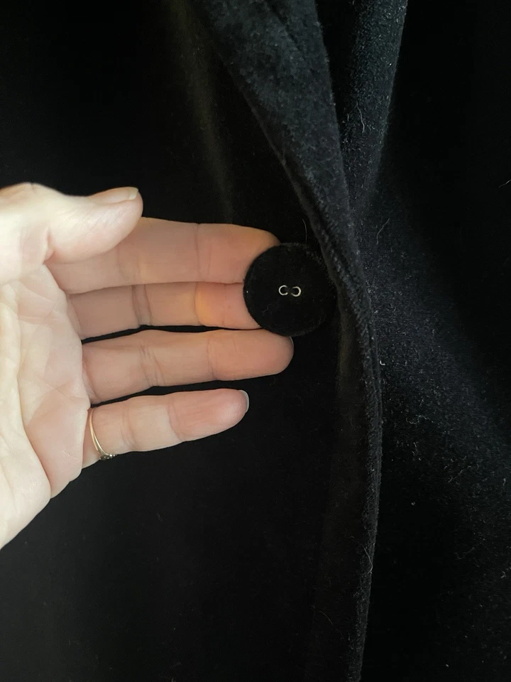 Traje Pantalón Vintage Dana Buchman Mujer Negro 2 Piezas Terciopelo - Talla 16 Plus Foto 4 de 4