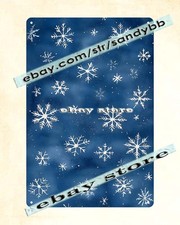 Snowflakes Blue metal sign neutral snowy design art
