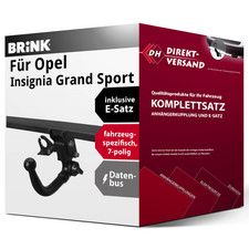 Für Insignia Grand Sport Z18 (Brink) Anhängerkupplung abnehmbar + E-Satz 7pol