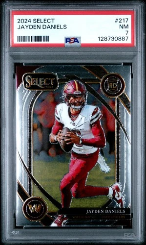 2024 PANINI SELECT #217 JAYDEN DANIELS ROOKIE RC PSA 7