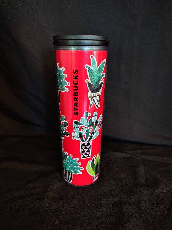 2017 Starbucks Holiday Cactus Tumbler with a festive succulent design 16oz