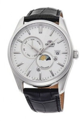 ORIENT Classic SUN & MOON Analog Mechanical RN-AK0305S Men's Watch Silver White