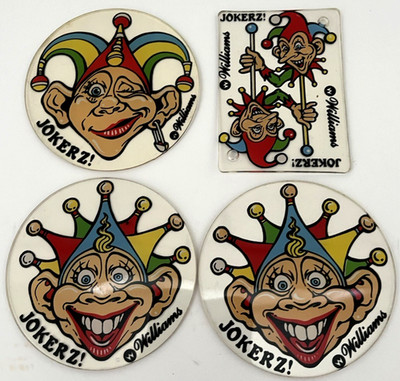 Jokerz Williams  Pinball Machine Plastic  Promo Key FOB NOS Lot of 4 Safety Pin 