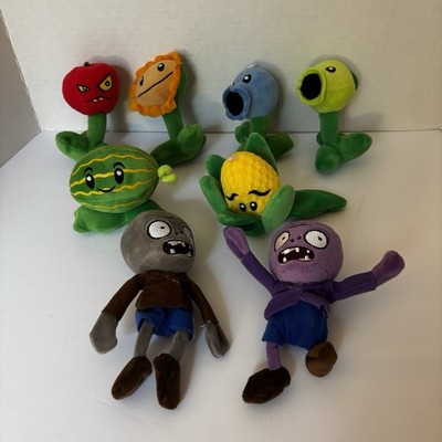 Plants Vs Zombies Lot Of 8 Plush Minis Peashooters Kernel Melon Pult 