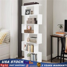 Modern S-shaped Bookshelf 6-tier Bookshelf Modern Geometric Bookcase