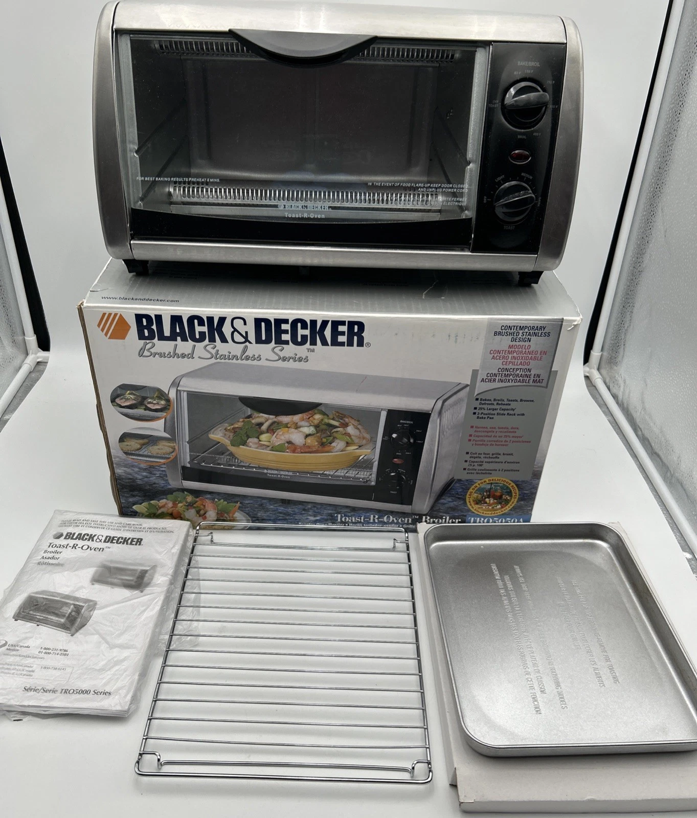 Black & Decker Toast-R-Oven Broiler TRO5050A Countertop Brushed Stainless EUC
Opens in a new window 