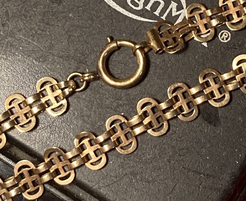 Antique Book Chain 14k Dusty Rose Gold Double Link Necklace Vienna Austrian A - 第 4/22 張圖片