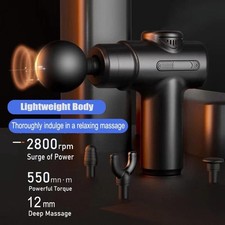 Massage Gun Deep Tissue Percussion Massager Pain Muscle Relief LCD Black AU~ product image