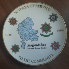 Staffordshire Fire Service Commemorative Plate