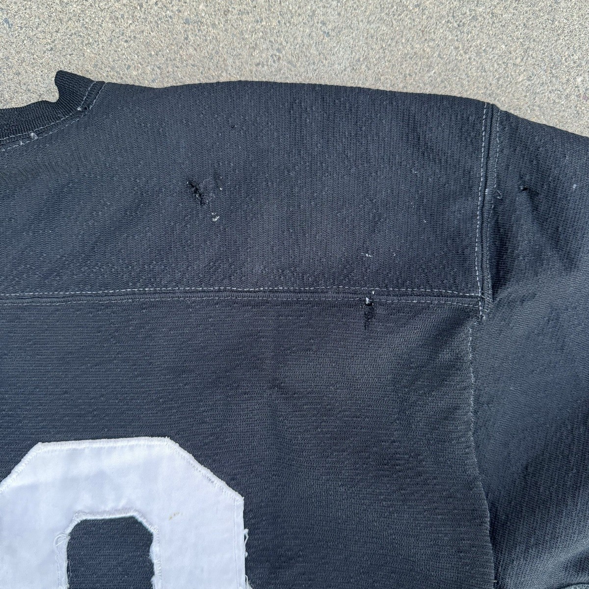 Vintage 1960's Fab Knit Black Football Jersey Plain No Name Size