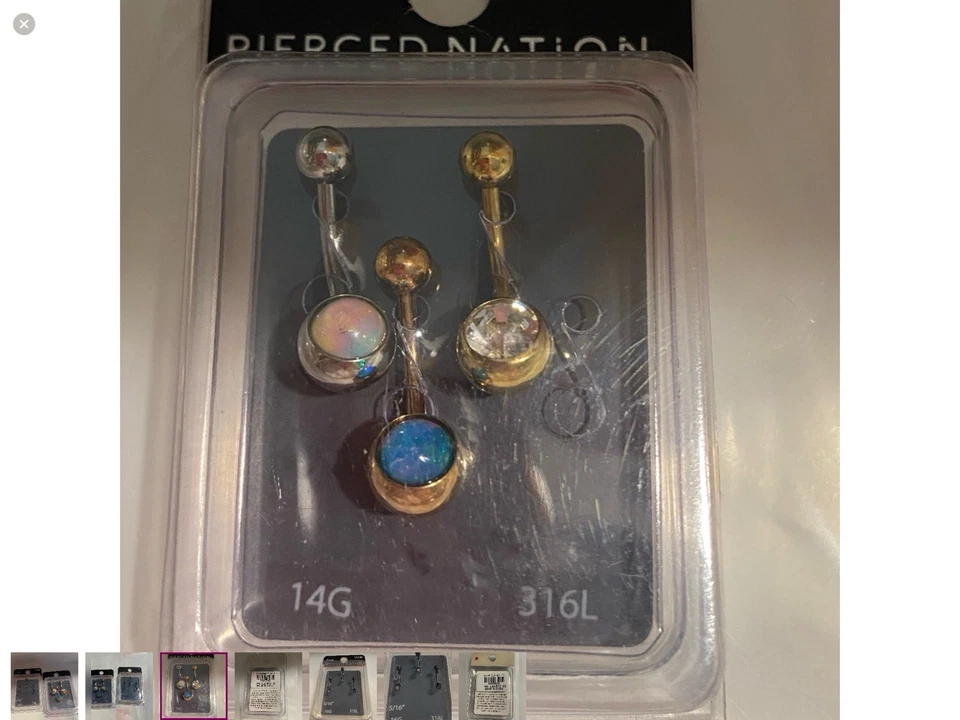 Joyería piercing naval nación perforada de Spencer.  Nuevo en paquetes. Dos paquetes  Foto 2 de 4