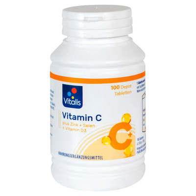 Vitalis Vitamin C plus Zink+Selen+Vitamin D3 (100 Depot Tabletten, 130 g), neu