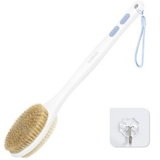 Bubbob Back Scrubber for Shower with Long Handle, Exfoliating Bath Brush Blue