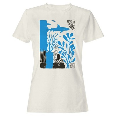 Shark and Octopus Ocean Scene Women's T-shirt