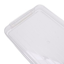 2Pcs Flat Plastic File Storage Bins With Latching Lids Document Organizer Trans-