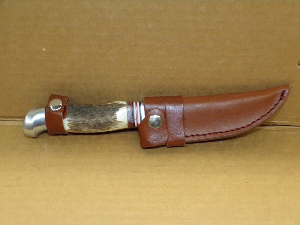 LINDER RANGER 440111 Stag Handle Hunting Knife w/ Sheath ~ UNUSED ! - Image 2 of 4