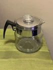 Vintage Pyrex Flameware 6 Cup Glass Coffee Pot Percolator 7756-B Metal&Glass Lid