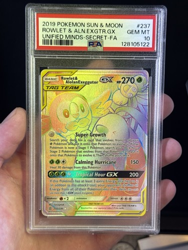 Rowlet & Alolan Exeggutor-GX graded PSA 10 for sale on eBay