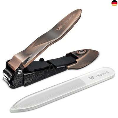 VANWIN Nagelknipser mit Auffangbehälter, Spritzfreier Fingernagel Knipser 