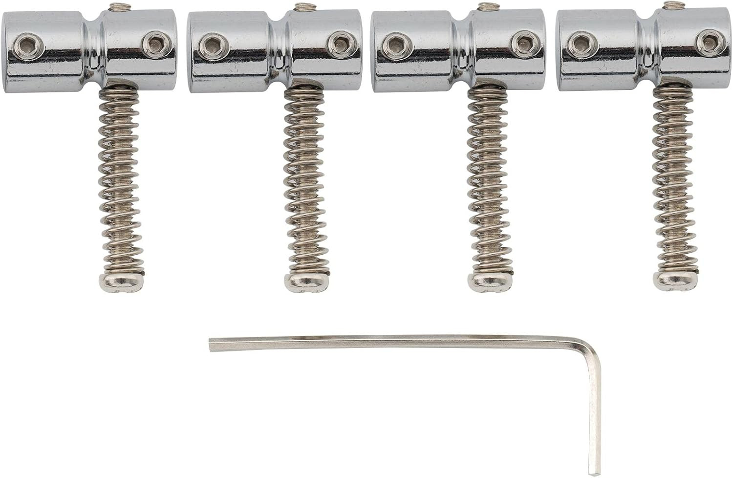 Pro 19mm Steel Bass Bridge Saddles, Chrome 4 Pcs