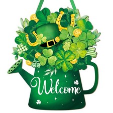 Wooden St. Patrick's Day Decoration Shamrock Door Wreath for Large,