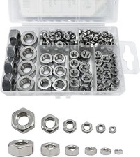 210PCS Stainless Steel Hex Nuts Kit M3 M4 M5 M6 M8 M10 DIN934 Assortment
