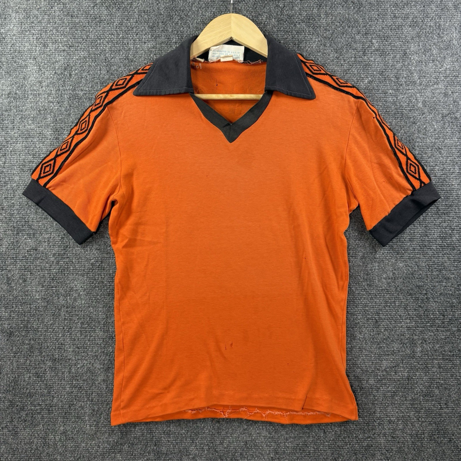 VTG 70’s UMBRO Admiral Sleeve Soccer Jersey M Orange Futbol Mustangs #21 80’s