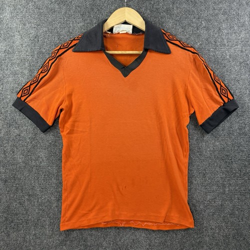 VTG 70’s UMBRO Admiral Sleeve Soccer Jersey M Orange Futbol Mustangs #21 80’s
