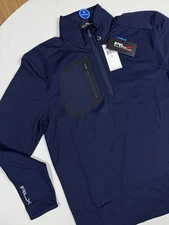 RLX Ralph Lauren Men Size Small Navy Blue Luxury Jersey Half Zip Pullover Golf S