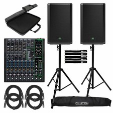 Mackie Thrash 215 15" Powered DJ PA Speakers Pair w ProFX10v3 10 Channel Mixer