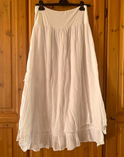Almatrichi Damen Rock Midi Weiß Boho mit Spi...