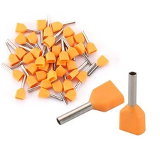 AWG 22/0.5mm  Wire Copper Crimp Connector Twin Insulated Ferrule Pin Cord End...