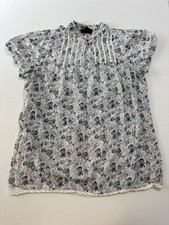Vintage Coquette Floral Lace Blouse Cottagecore Dainty Pintuck Keyhole Top