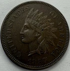 1867 Extra Fine XF Indian Head Cent Exact Coin Imaged #IND1681