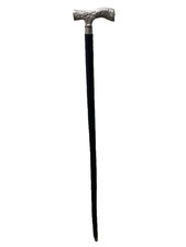 3-Piece Wooden Walking Cane Victorian Style Silver Tone Derby T-Handle 3-Section