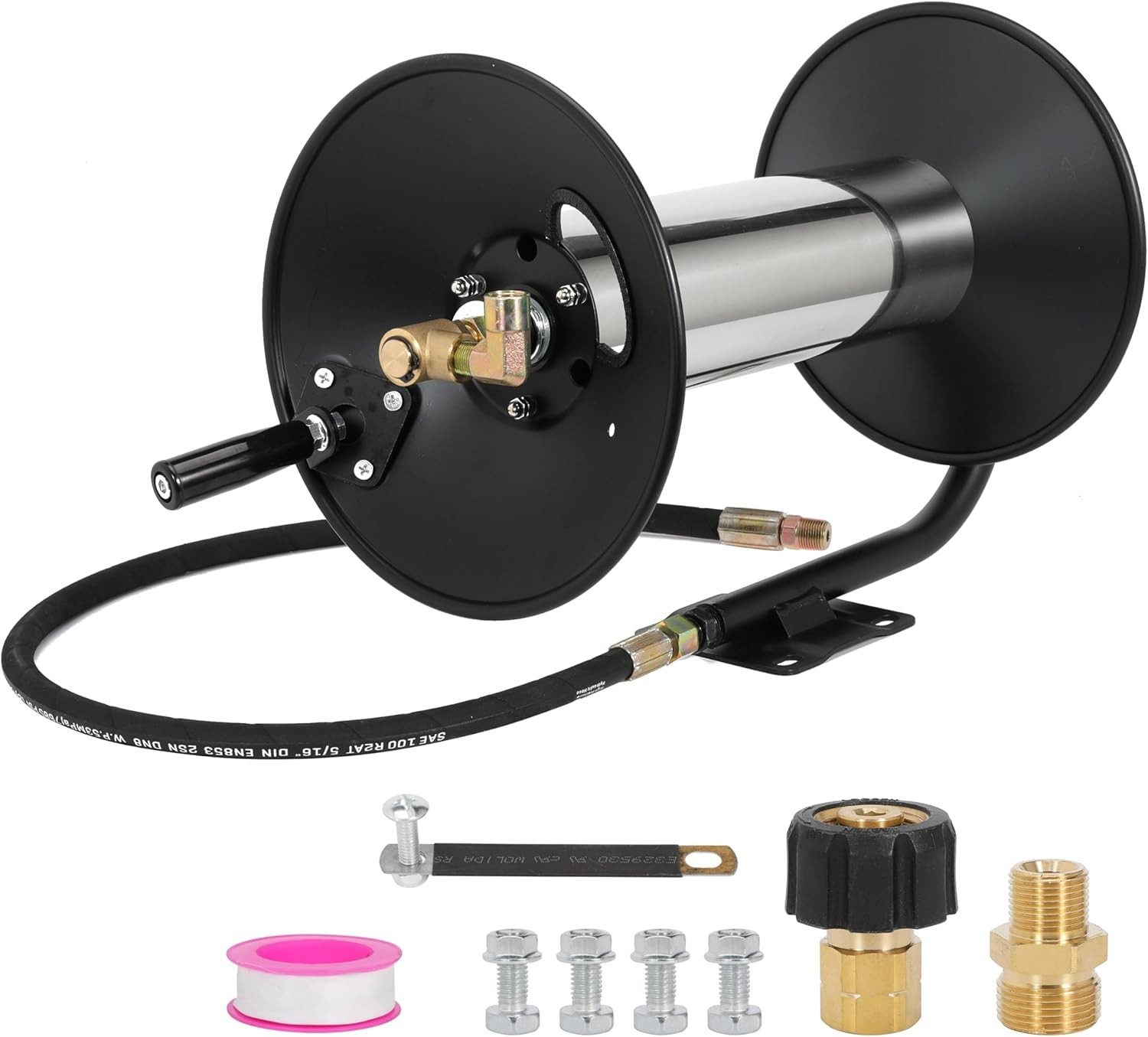 3/8" NPT Pressure Washer Hose Reel Power Washer Hose Reel,4000 PSI, 100FT