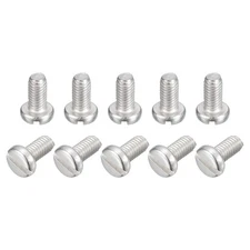 304 Stainless Steel Machine Screws, 10pcs M3x6mm Slotted Pan Head Bolts