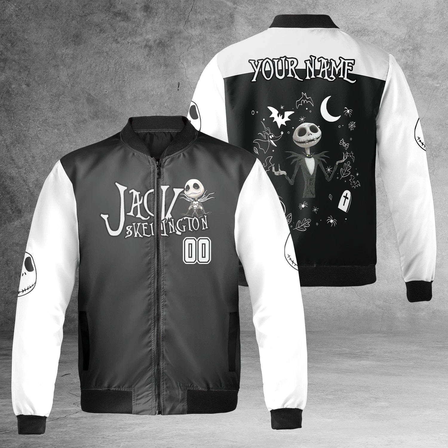 Personalized Nightmare Before Christmas Jack Skellington Spooky Halloween Jacket
