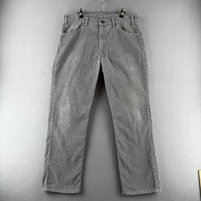Vintage Levis Pants Mens Fits 36x29 Gray Corduroy 80s Straight Leg Talon Zip USA