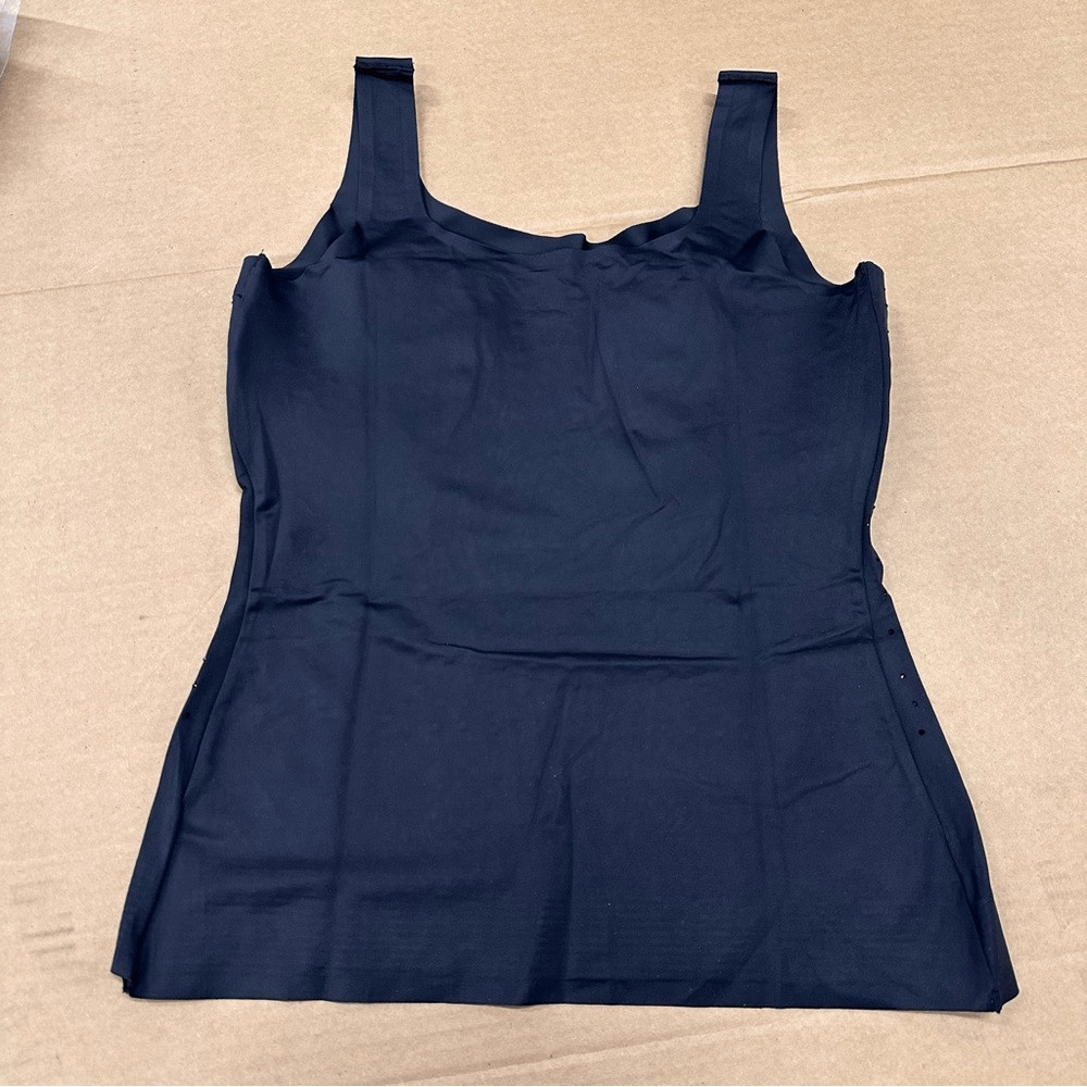 Ruby Ribbon Sleek Shape Tank in Black with Rhinestones, Size 42